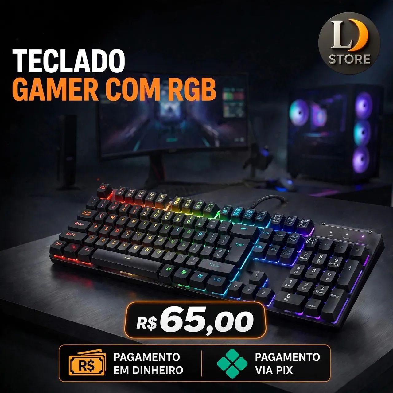 Teclado com RGB 