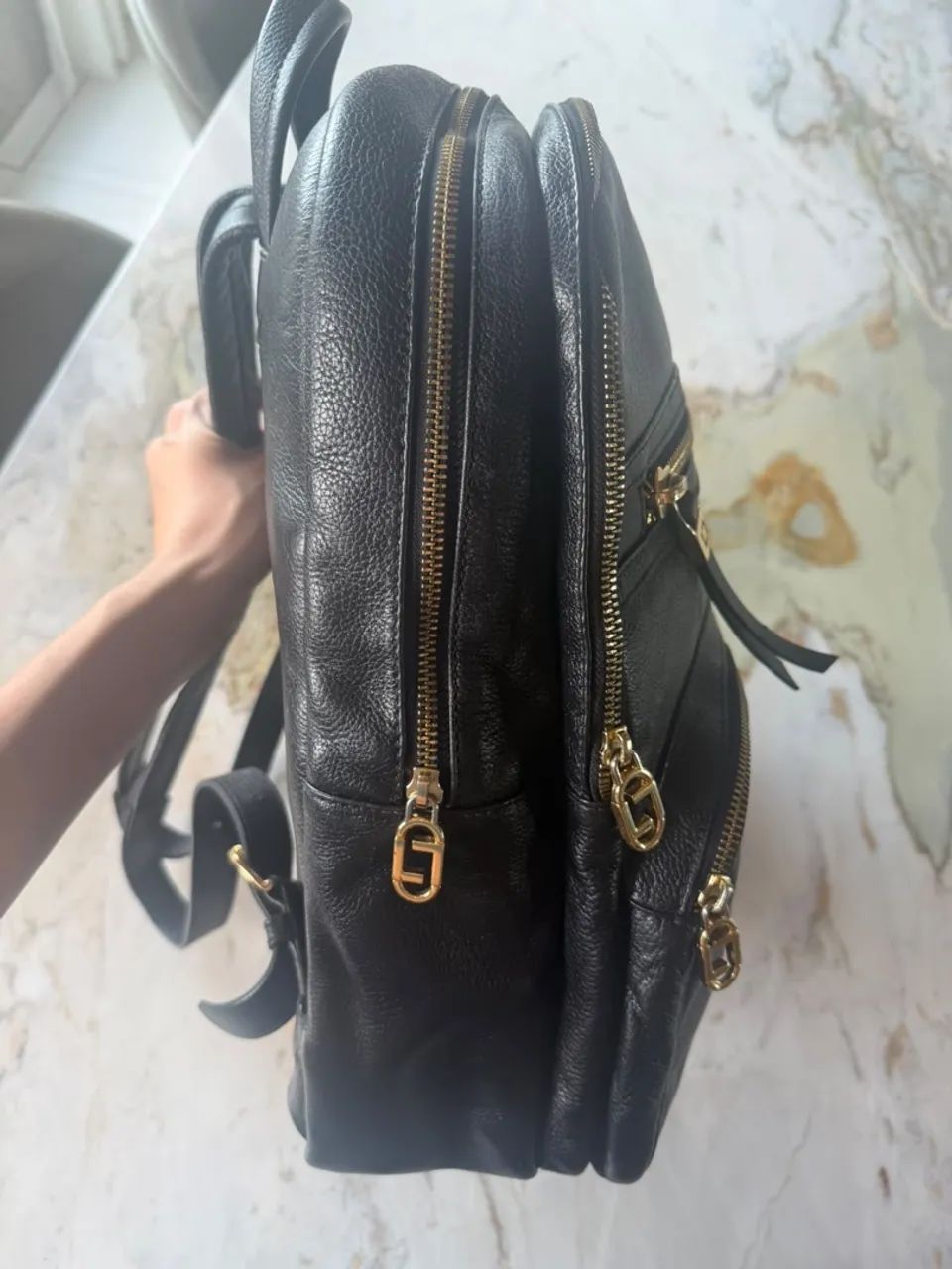 Mochila 100% couro genuíno LUZ DA LUA - Foto 3
