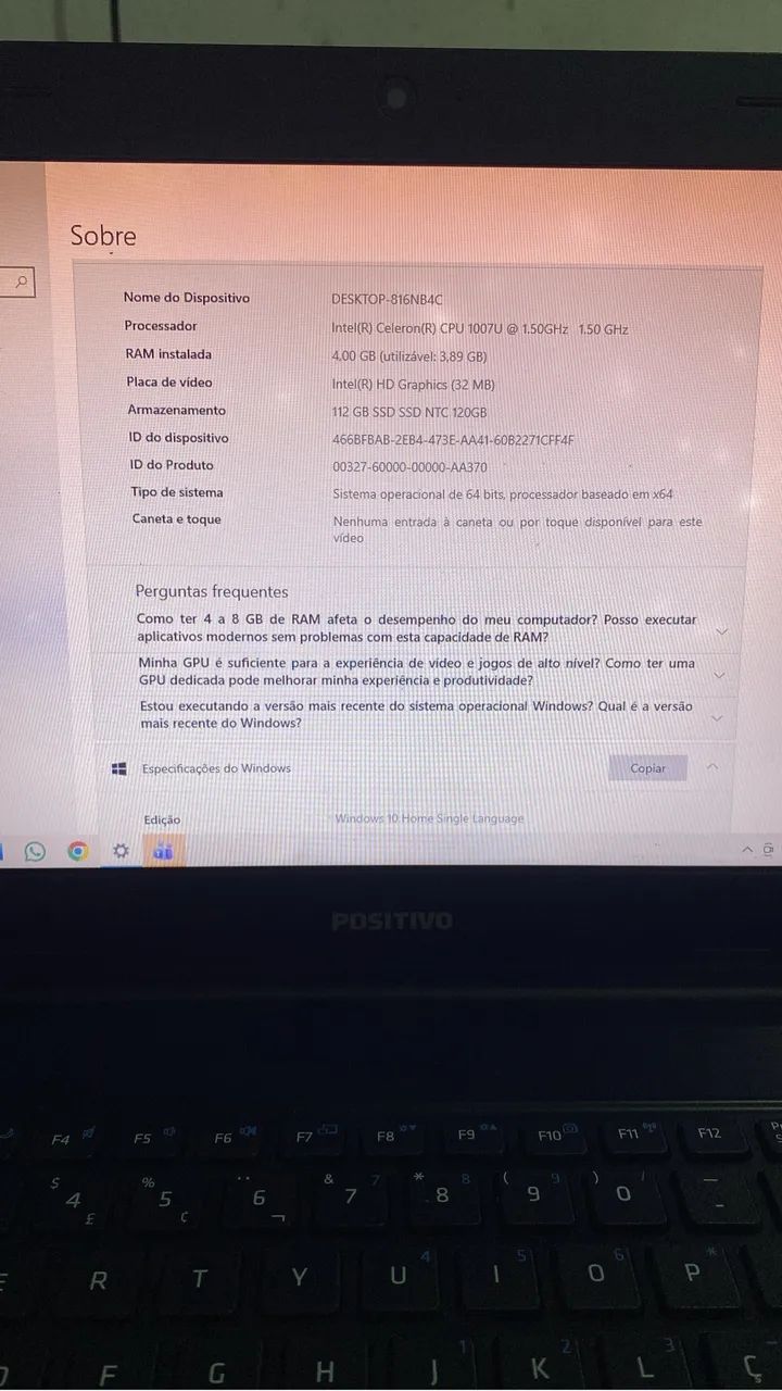 Notebook Positivo 