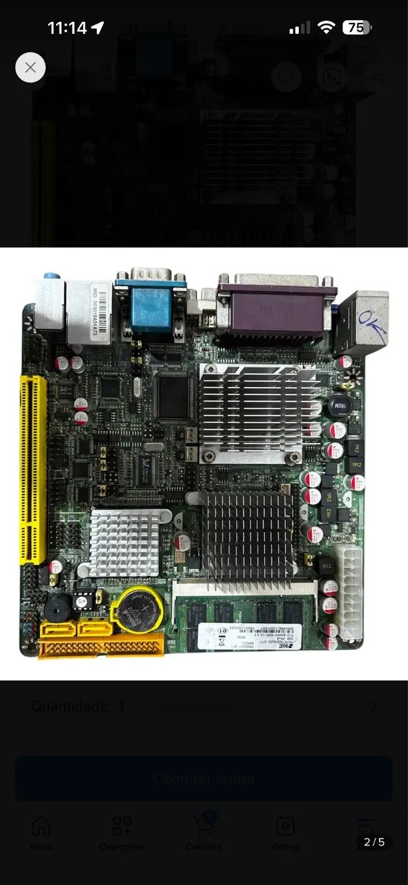Kit Placa Mãe Jetway Nf94-270lf Intel Atom + 2gb 100% - Foto 2