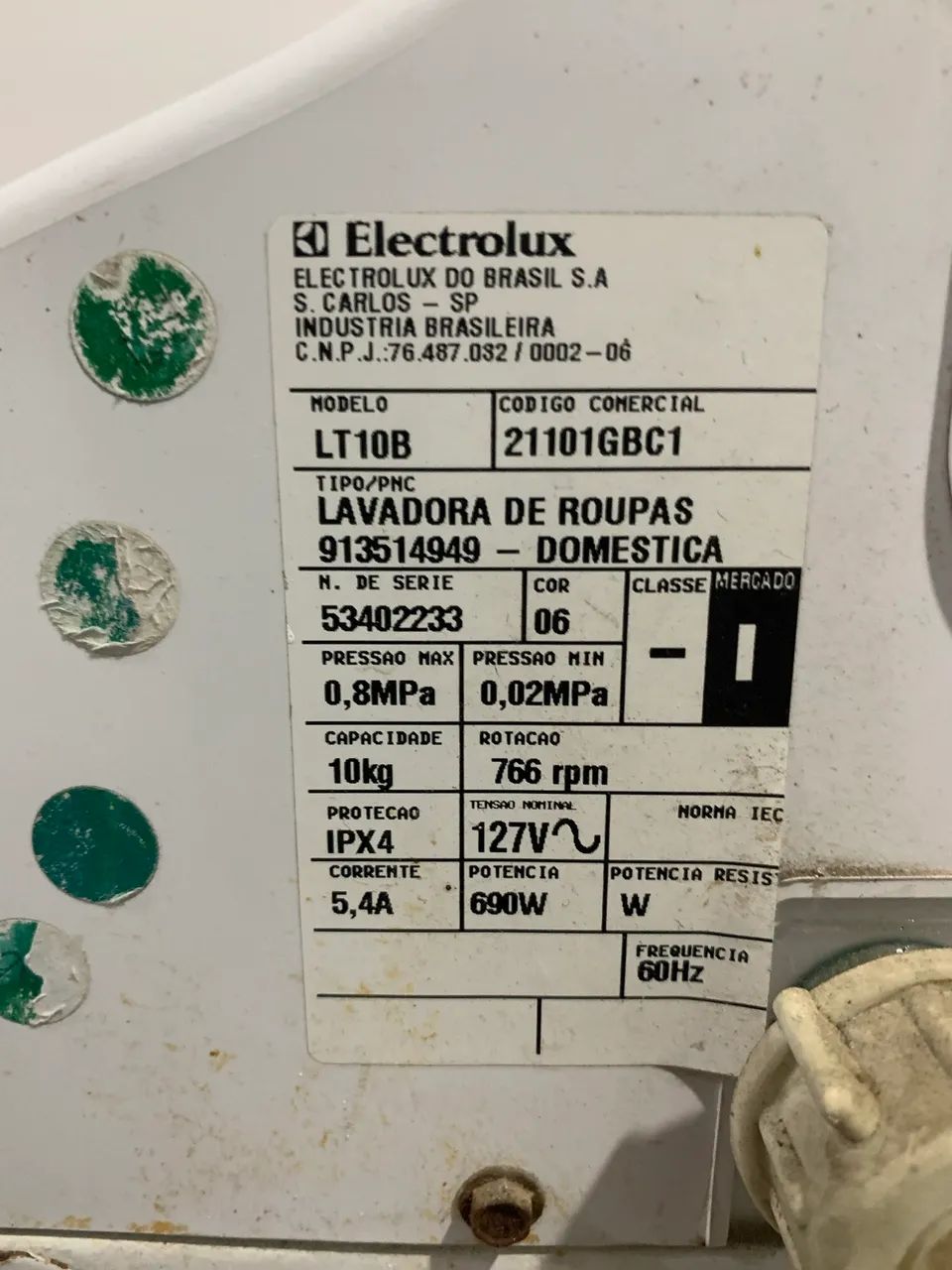 Máquina de lavar electrolux 