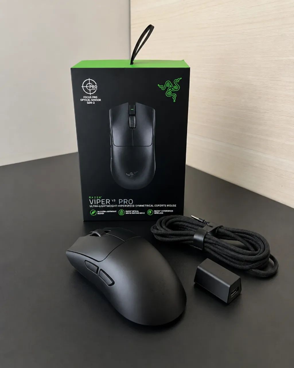 Mouse Gamer Razer Viper V3 Pro Wireless Preto + Caixa e Acessórios - Foto 2
