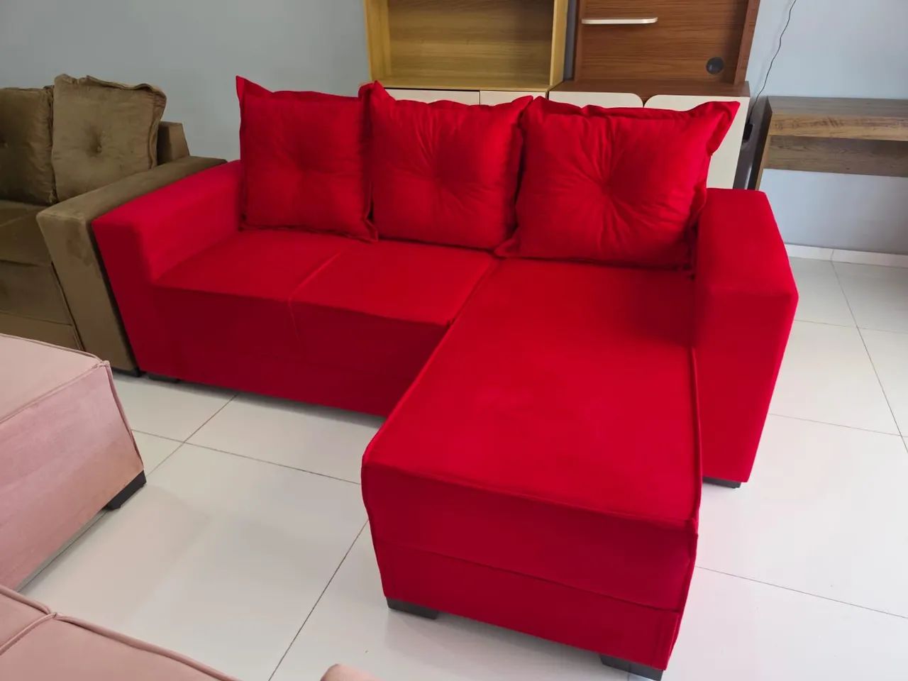 SOFÁ 2L C/ CHAISE NOVO - Foto 2