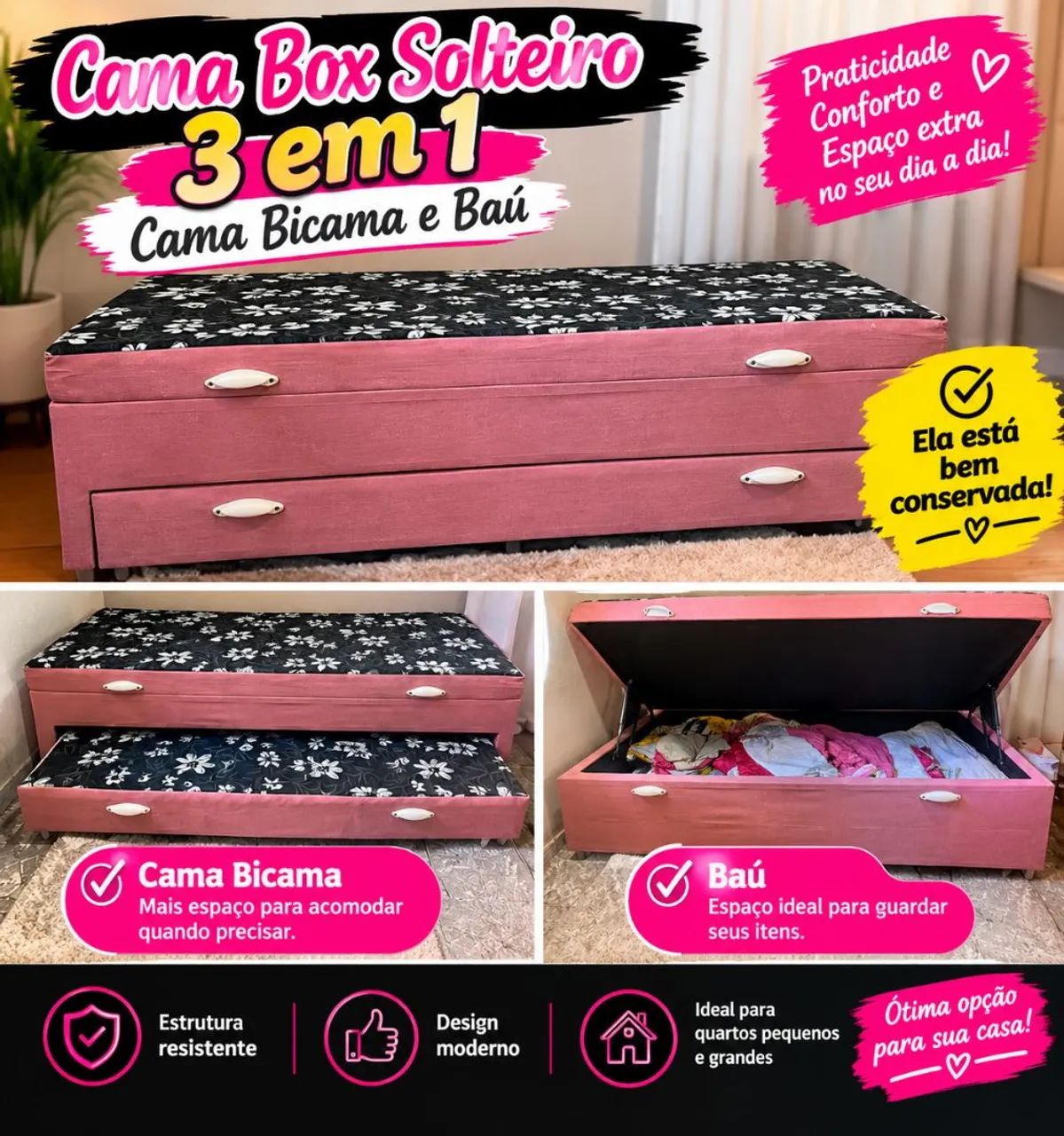 Camabox solterio 3 em 1  