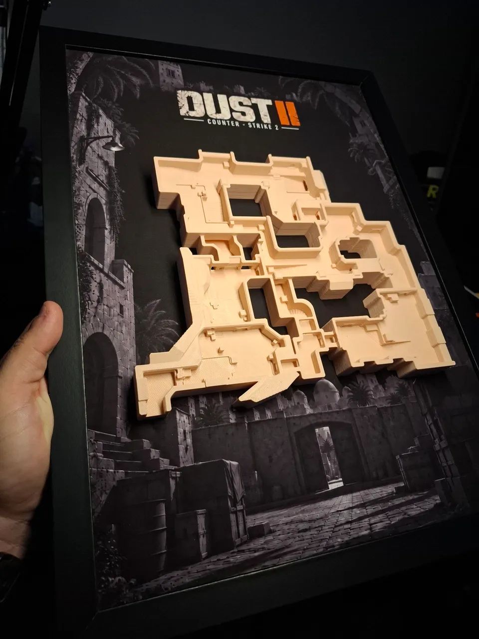 Quadro decorativo Híbrido impressão e 3D CS Dust 2 - Foto 2