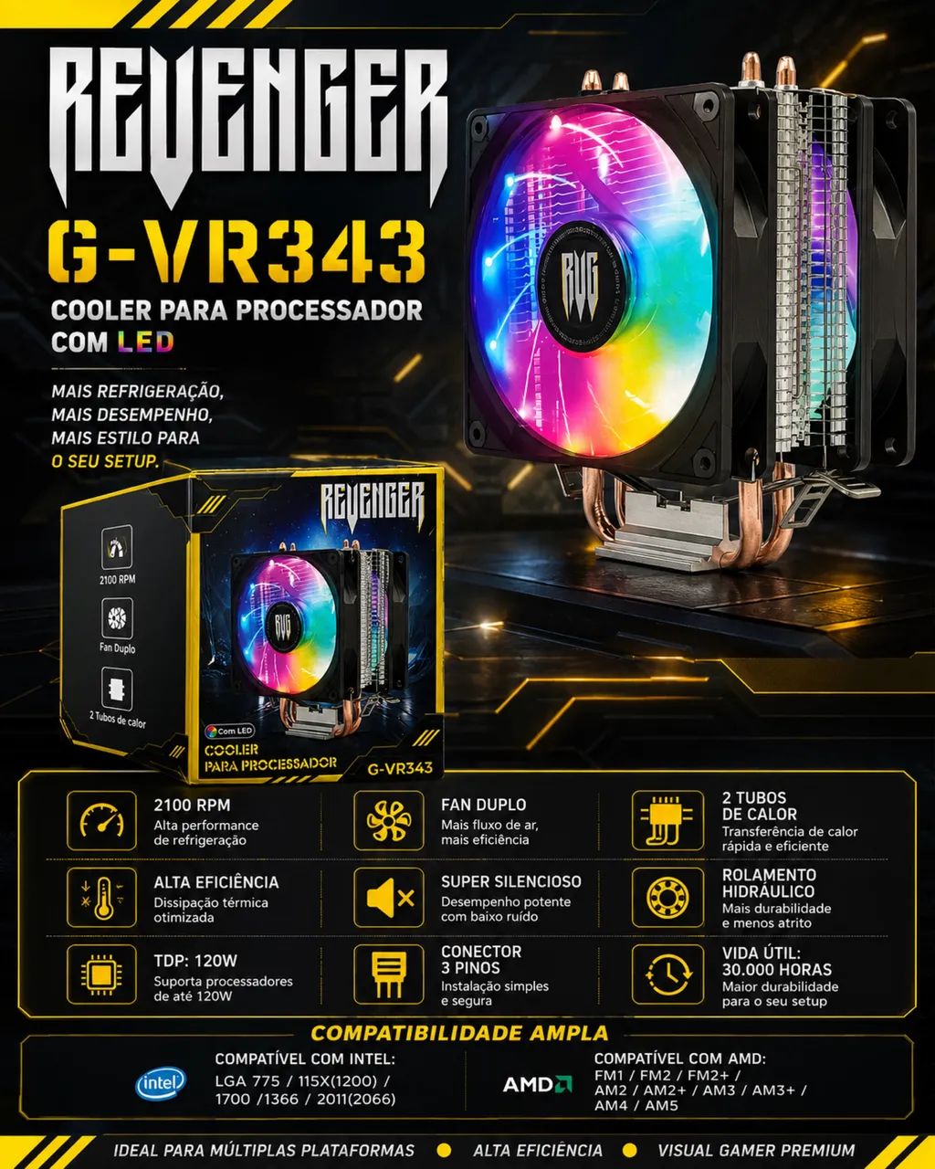 COOLER PARA PROCESSADOR REVENGER