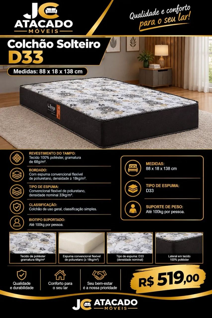 Colchão de Solteiro D33