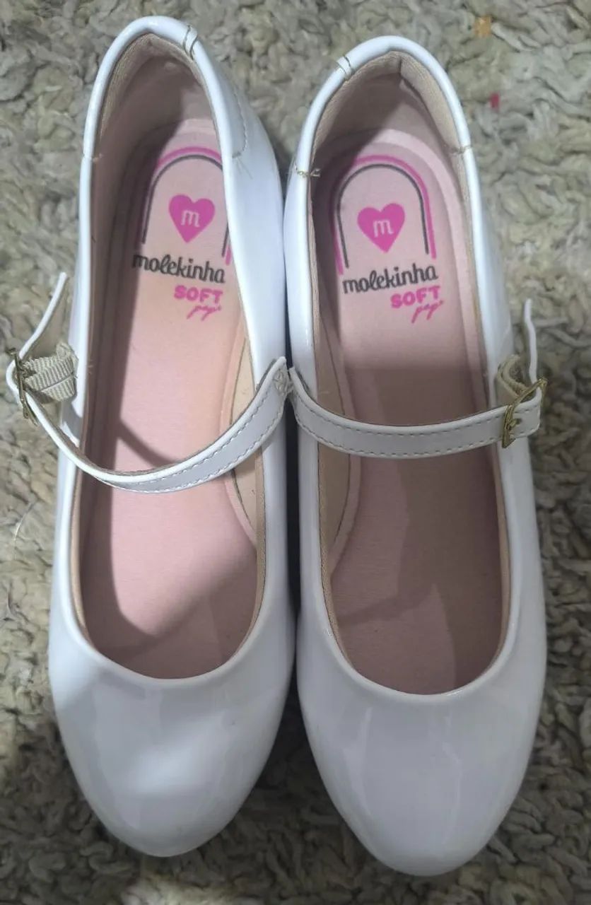 sapato infantil molekinha boneca branco 32 - Foto 4