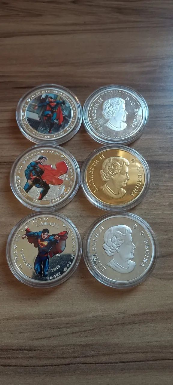 COLEÇÃO COMEMORATIVA SUPERMAN - CANADÁ - 6 MOEDAS COM ESTOJO - Foto 4