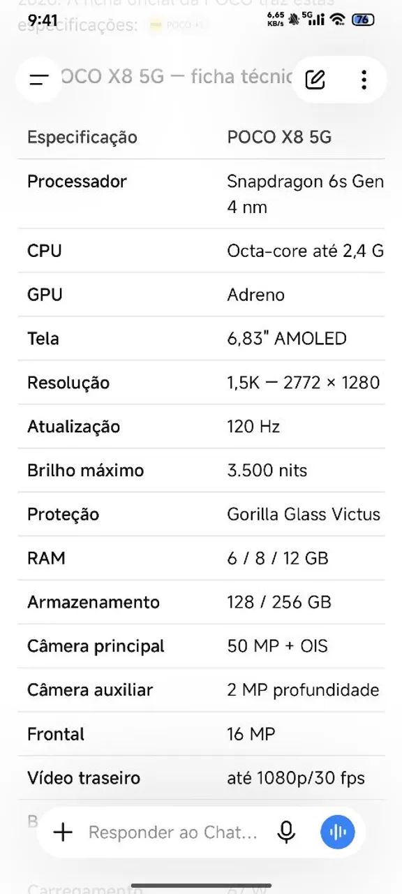 Poco X8 5G 8/256 GB versão global Lacrado  - Foto 5