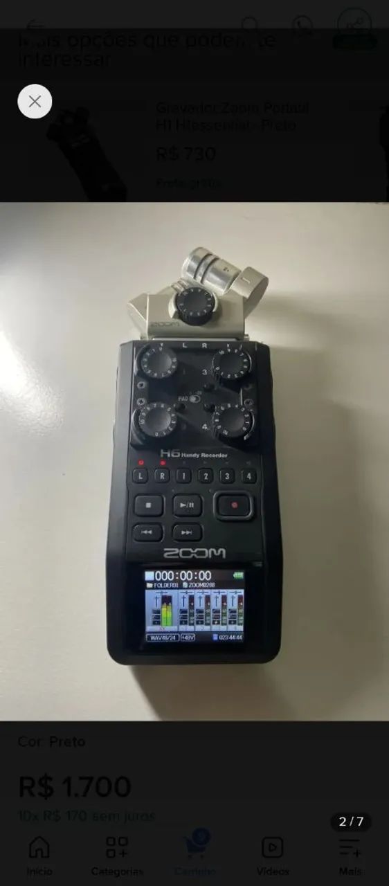 Vendo gravador digital Zoom h6 - Foto 2