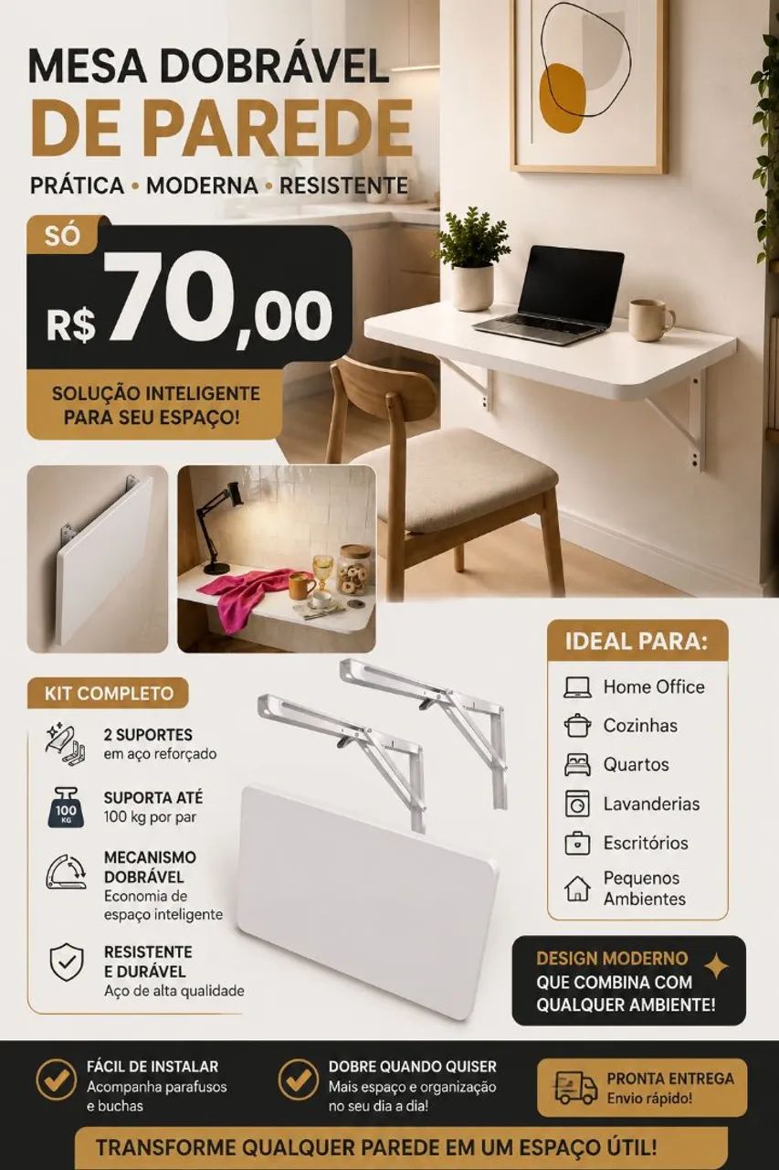 Mesa dobrável.