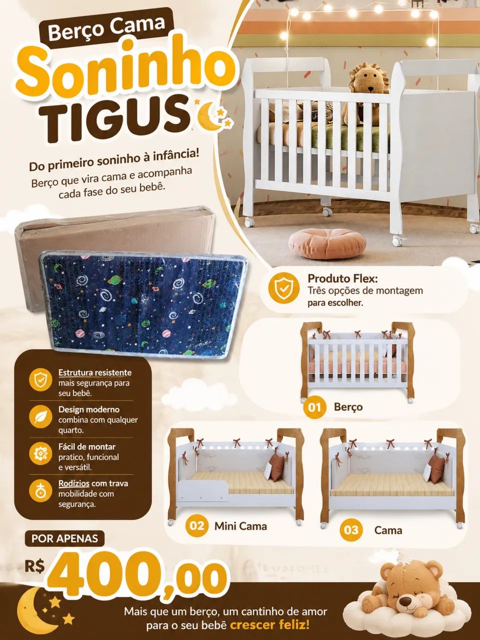 Berço cama tigus - Foto 3