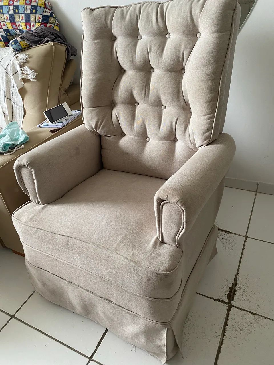 Poltrona de Amamentação em Linho - Foto 3