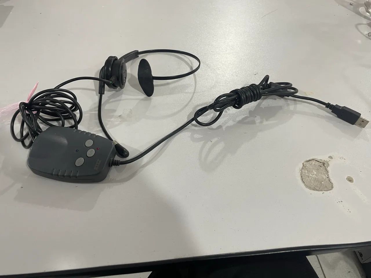 Headset Monoauricular Com Adaptador USB