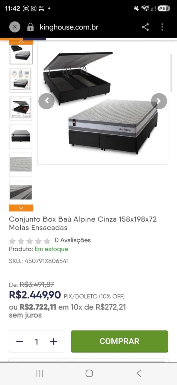 Cama BOX/BAU e colchão com molas ensacadas -QUEEN - Foto 3