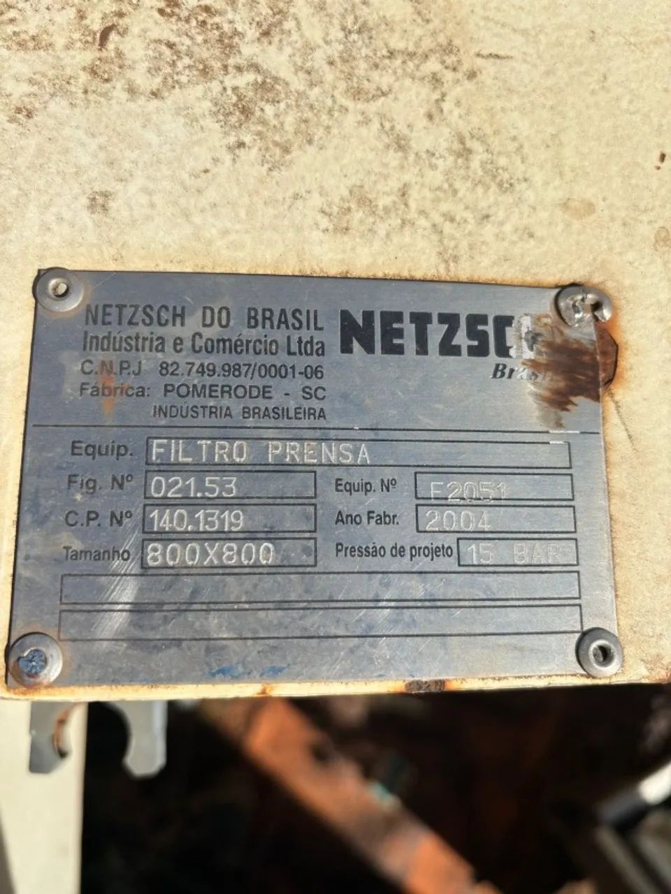 Filtro Prensa Netzsch 800 x 800 Automático  - Foto 6