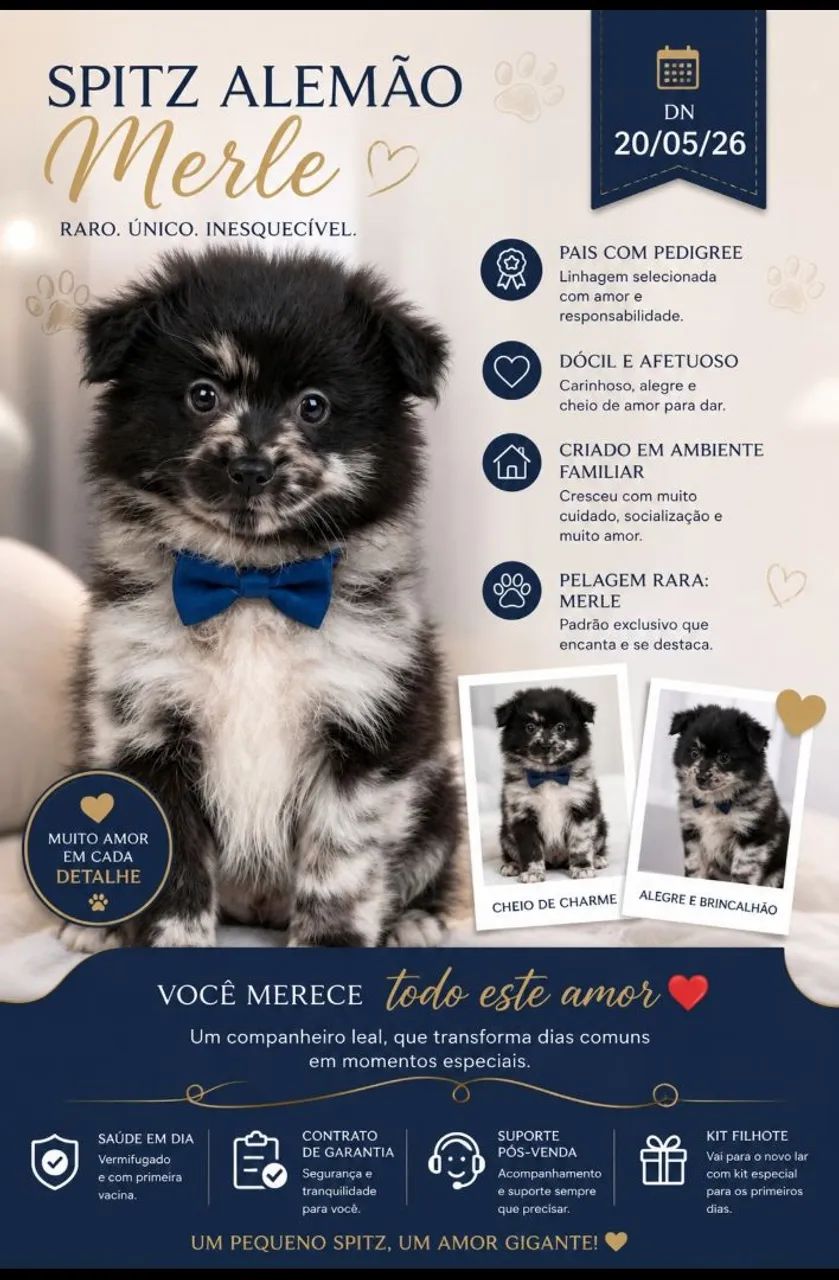 Spitz alemão, blue merle, macho...