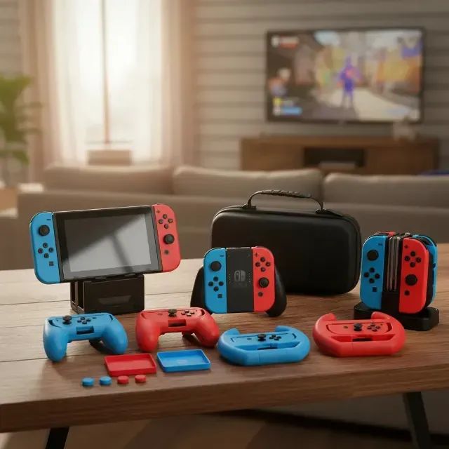 Kit 18 em 1 Nintendo Switch KP-LC13- preto - Peças e Acessórios de