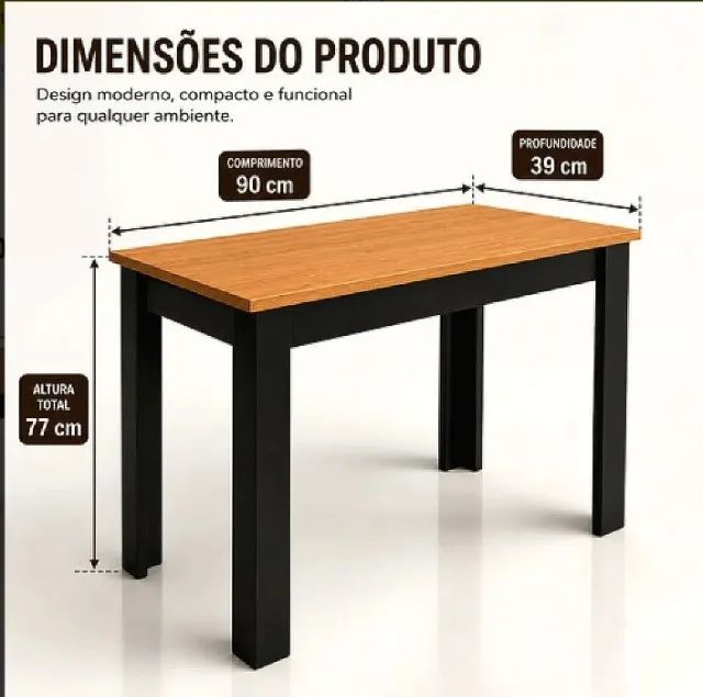 Bancada Para Notebook 90cm Mesa Multiuso Compacta - Foto 3