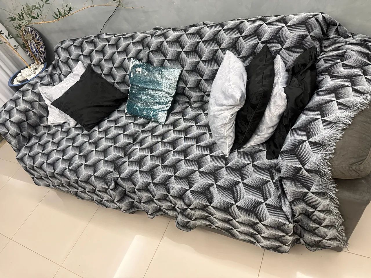Sofá 3 lugares com chaise