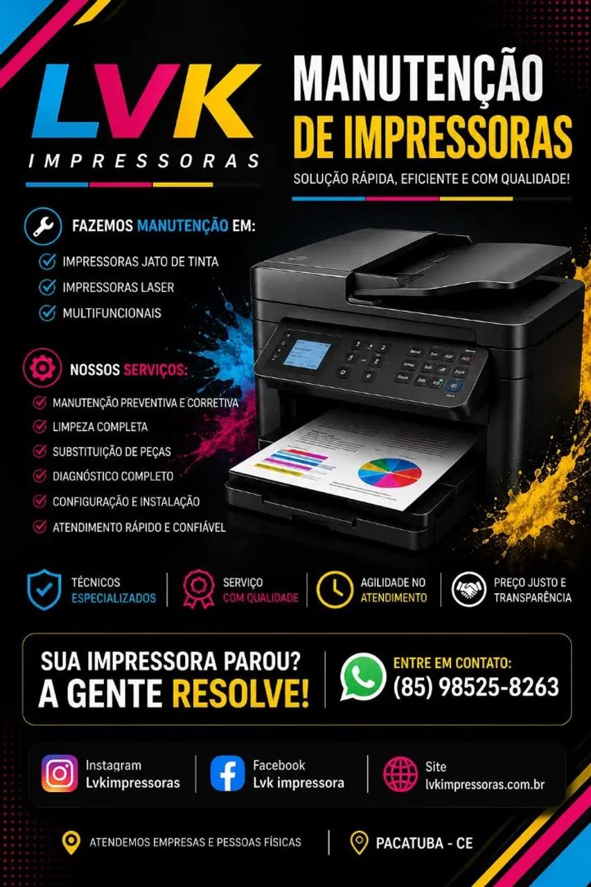 Manutenção Completa de Impressoras, Peças e Acessórios para Impressoras