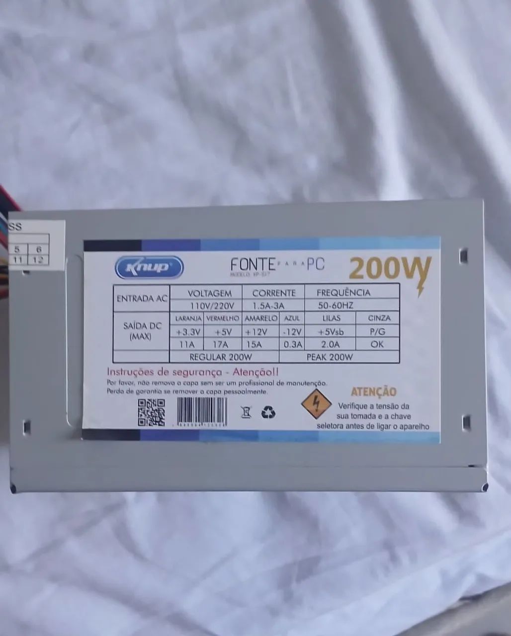 FONTE KNUP 200W  (PERFEITO ESTADO).