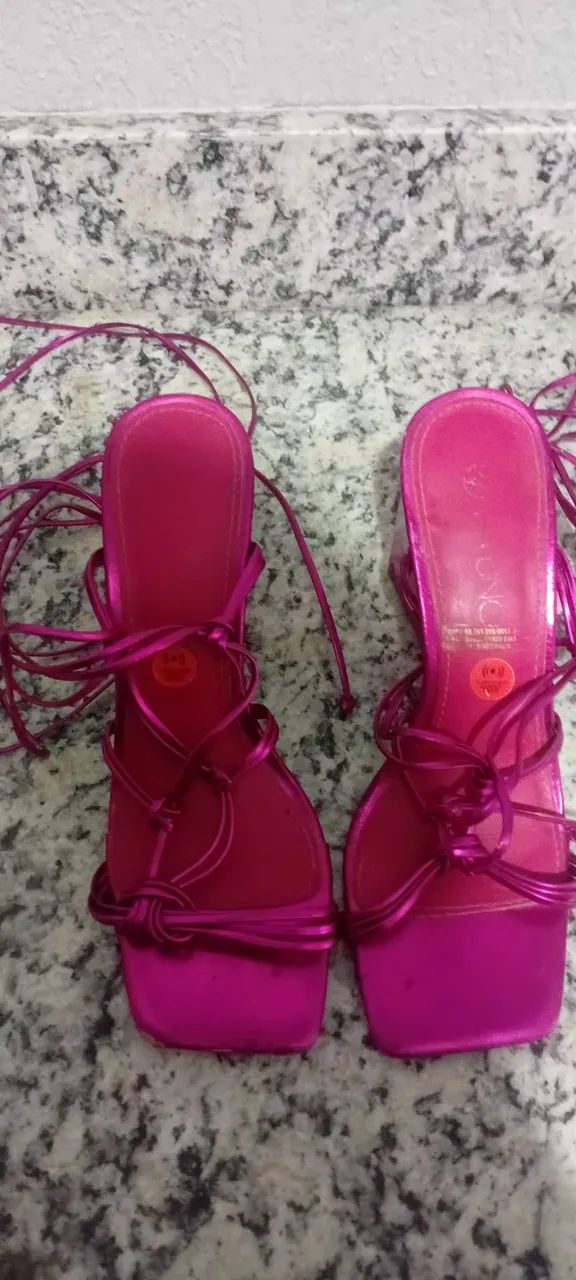 SANDÁLIA PINK VIA UNO POUCO USADA - Foto 4