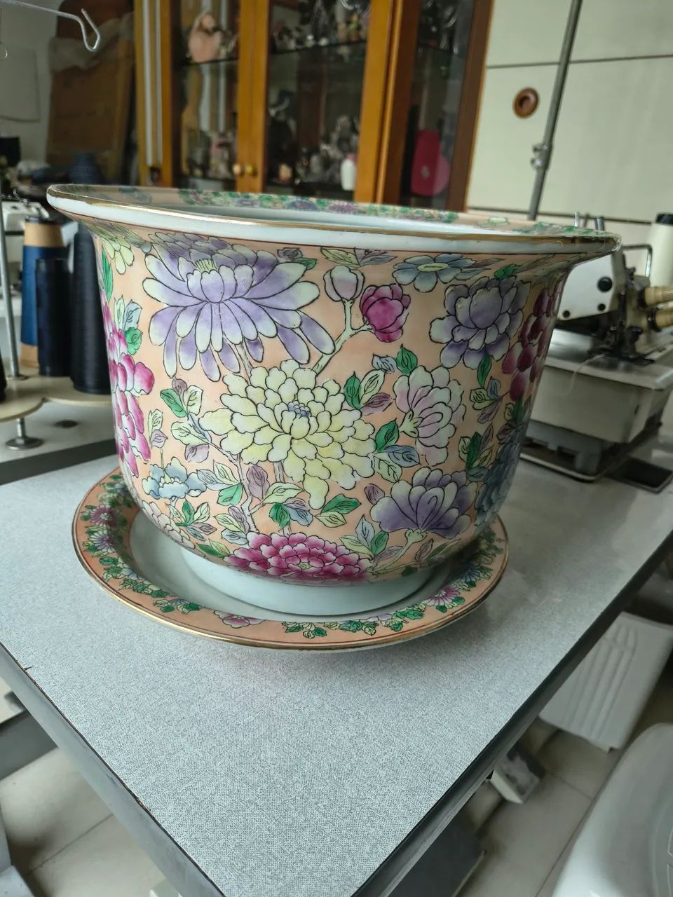 Vaso e prato de Porcelana Chinesa - Foto 2
