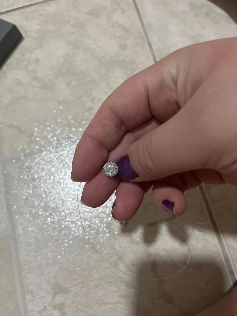 Colar silicone com pedra moissanite 