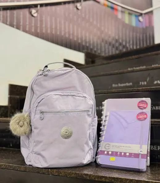 Mochila Kipling Original XL Lilás Moderna Linda e Resistente - Foto 3