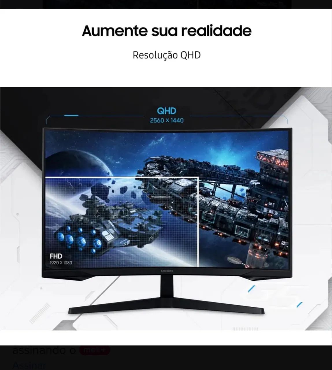 Monitor Gamer Samsung 32 polegadas G5 curvo - Foto 3