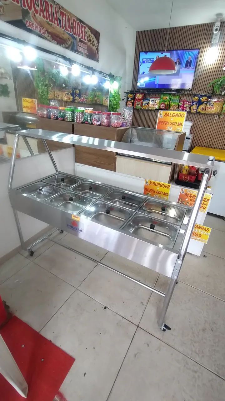 BUFFET SELF SERVICE TÉRMICO 08 CUBAS COM TAMPO DE VIDRO PROGÁS  - Foto 4