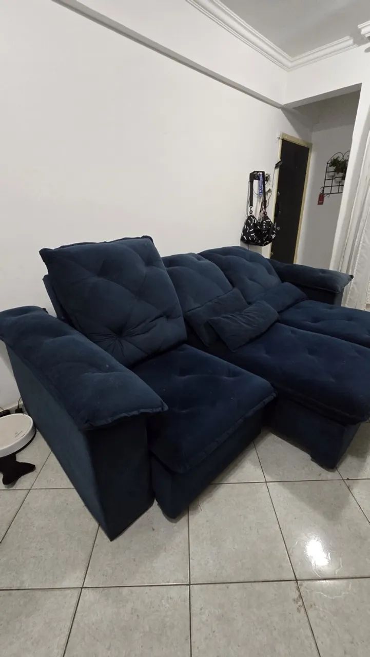 Sofá azul 3 metros - Foto 3