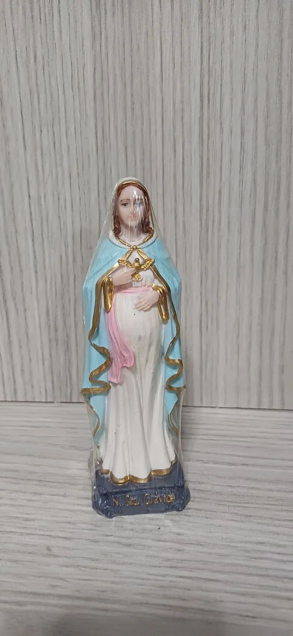 Images Nossa Senhora Gravida 17 cm, nova na caixa. - Foto 5
