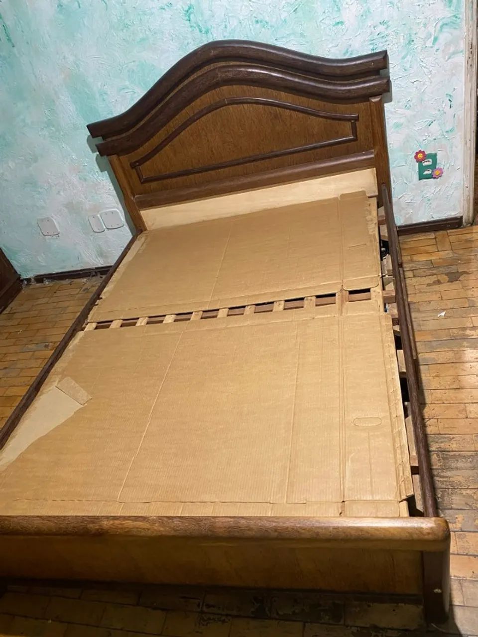 Cama Casal Madeira Maciça Usada - Foto 3