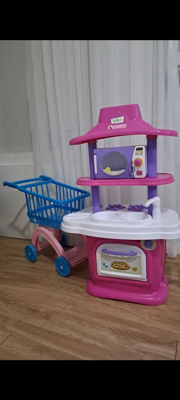 Cozinha infantil e carrinho de compras  - Foto 5