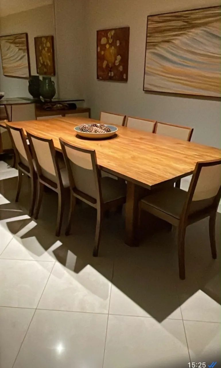 Linda Mesa de jantar retangular em madeira freijó - Foto 2