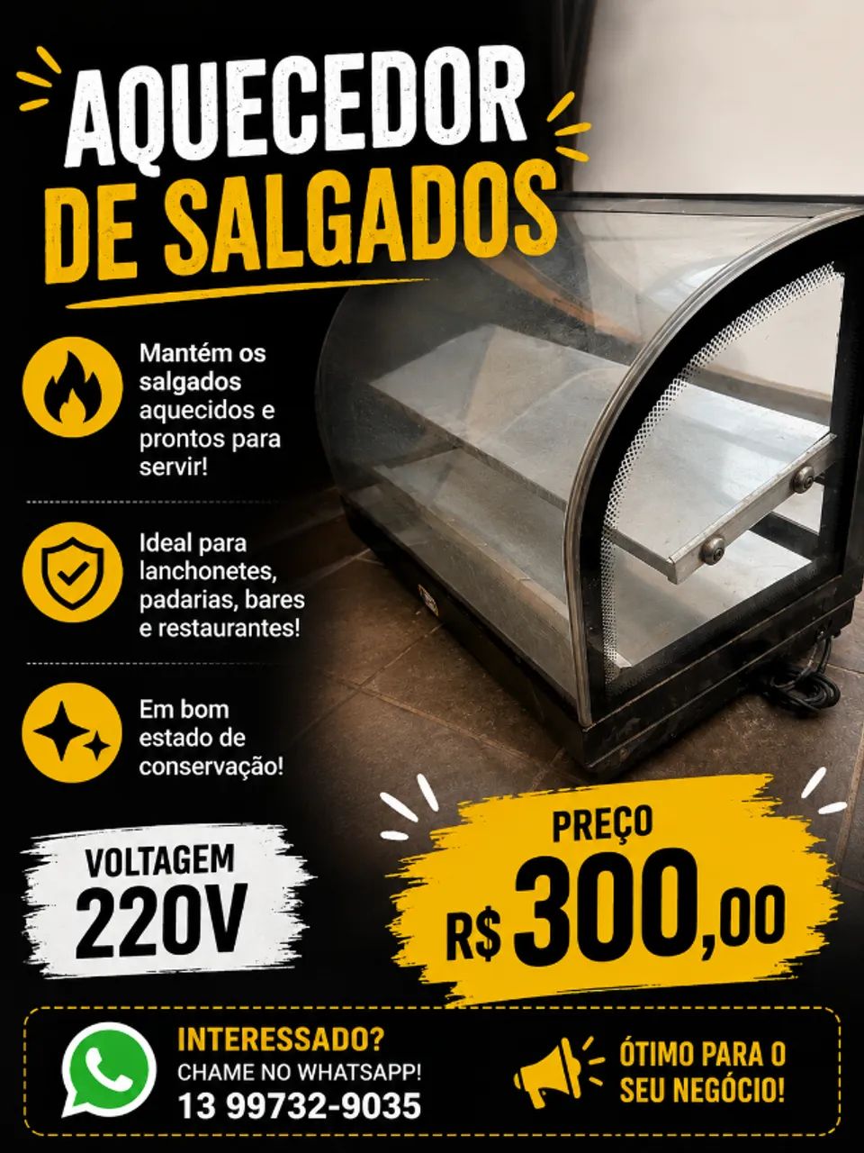 Aquecedor de salgados 