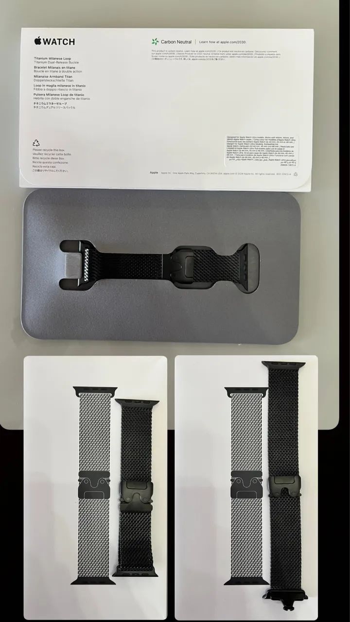 Pulseira para Apple Watch preta estilo milanês de titânio para caixa 49mm - P