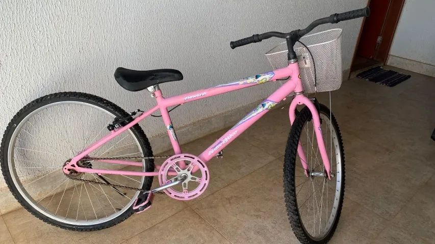 bicicleta - Aro 26 Rosa com cestinha - Semi nova