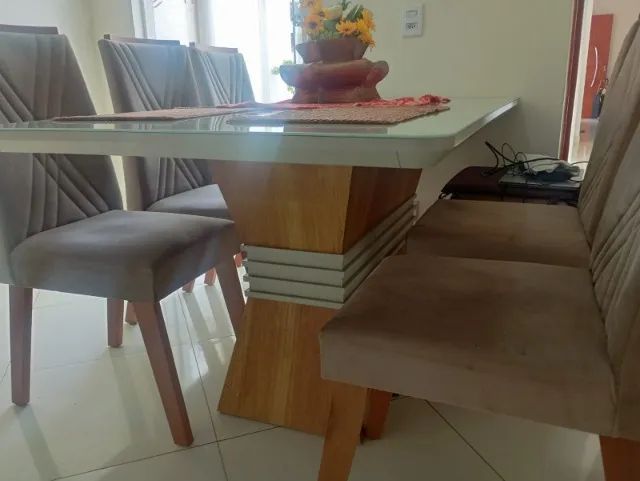 Mesa retangular 6 cadeiras 1,60 x 90 cm - Foto 2