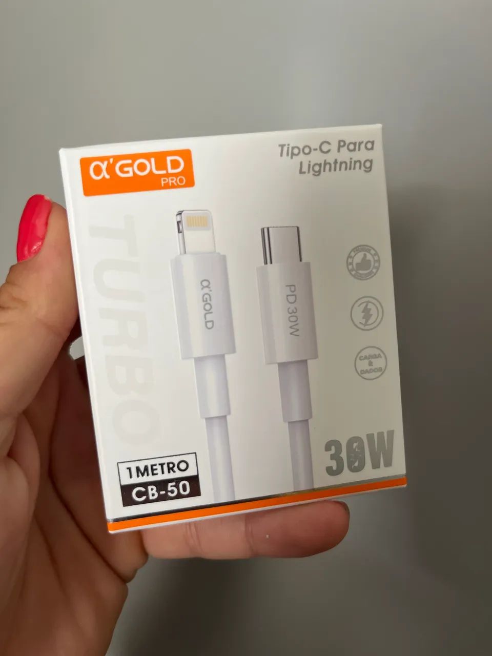Cabo De Dados Tipoc Para Iphone 1m 30w Agold