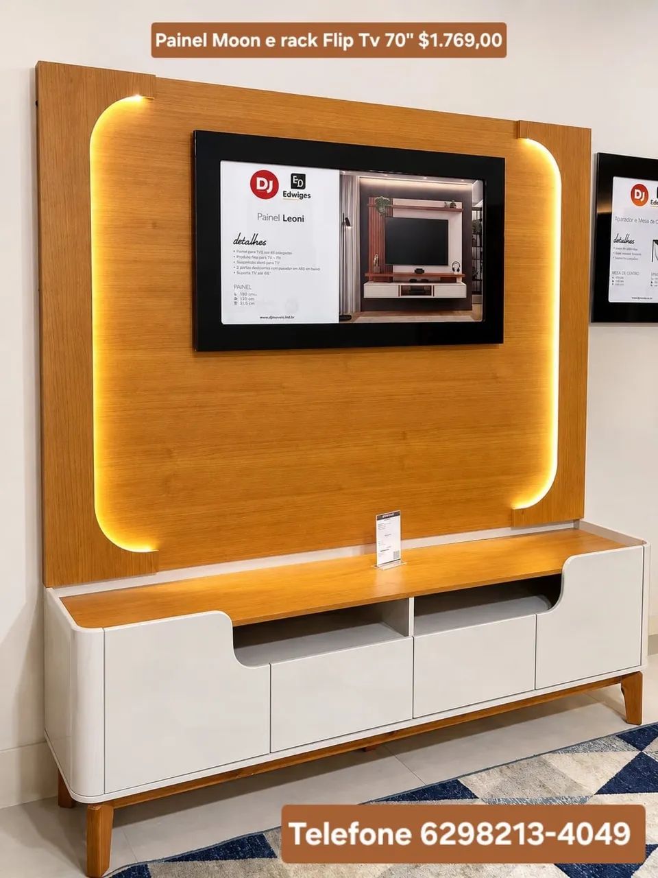 Painel Moon e rack Flip Tv 70"