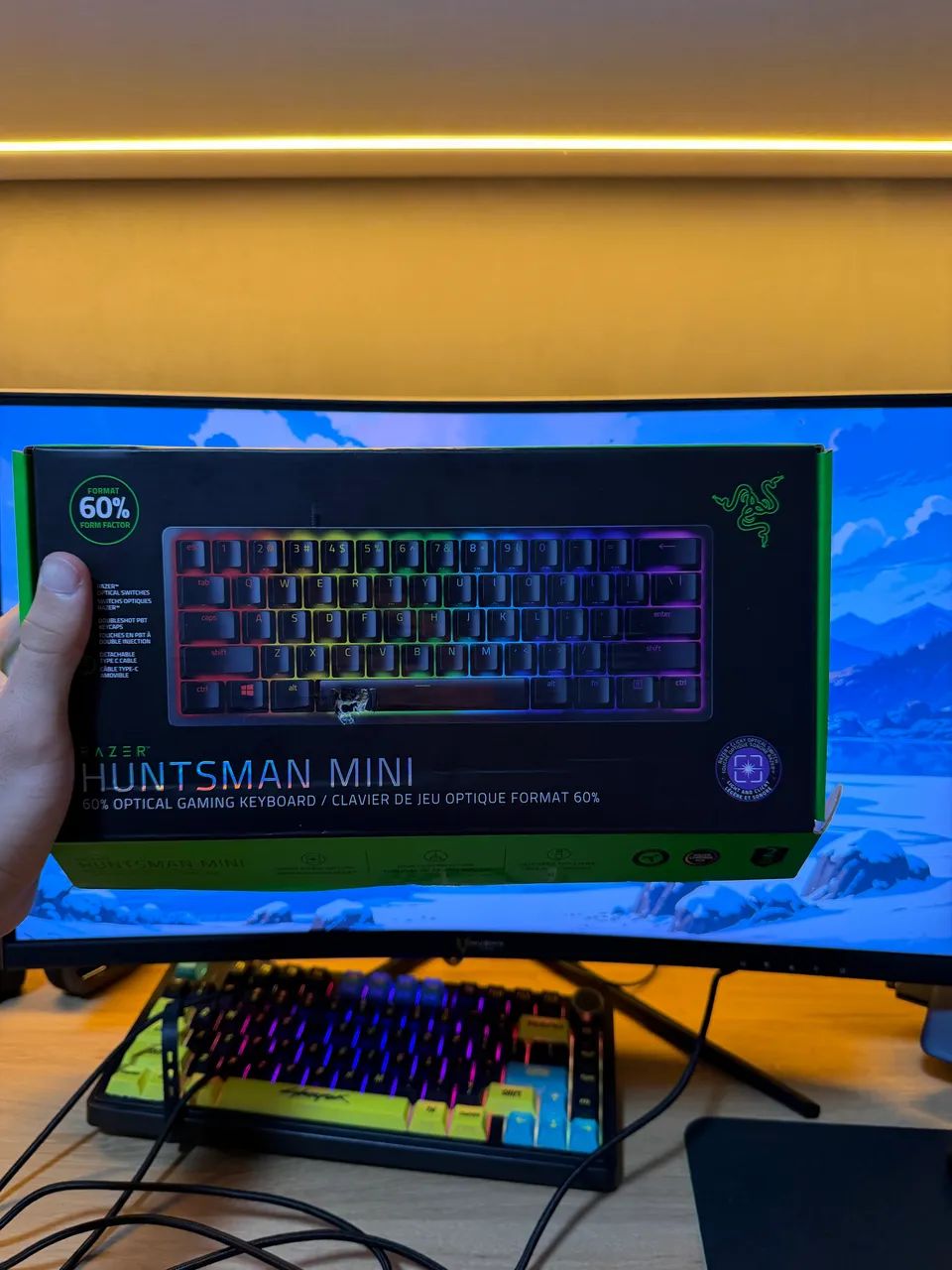 Teclado razer hunstman mini 60% switch roxo