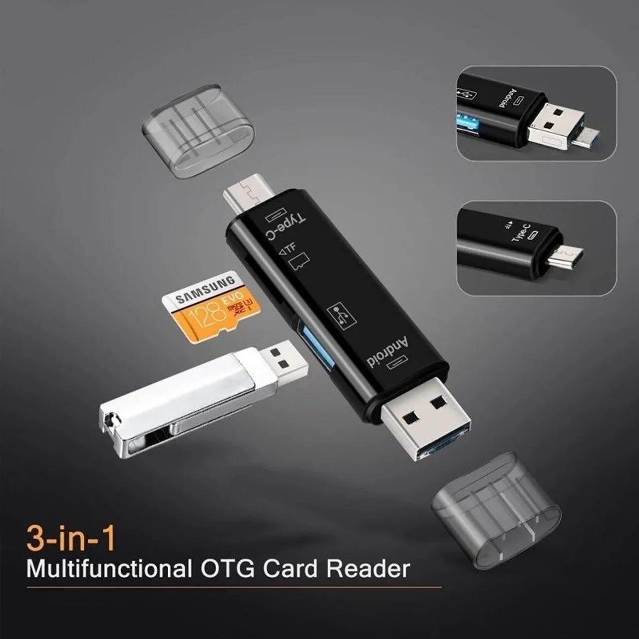Adaptador usb tipo c para notebook celular pc