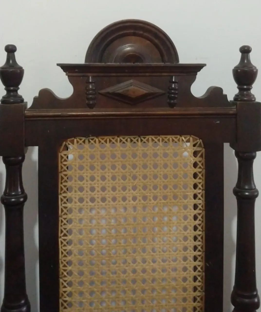  Cadeiras estilo Império com 6 cadeiras em palhinha - Antiguidade - Foto 3