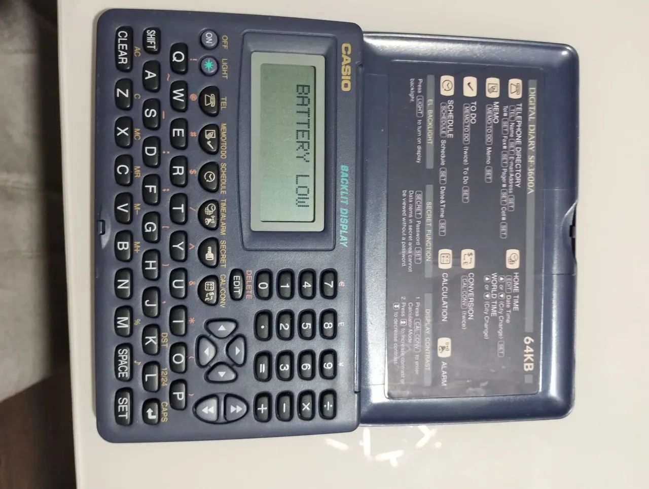 Casio digital diary SF-3600a agenda digital item colecionador 