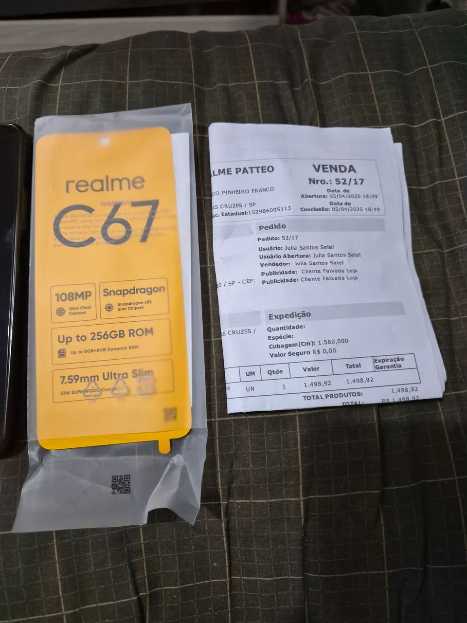 Celular Realme C67 com NFC seminovo com nota fiscal. - Foto 5