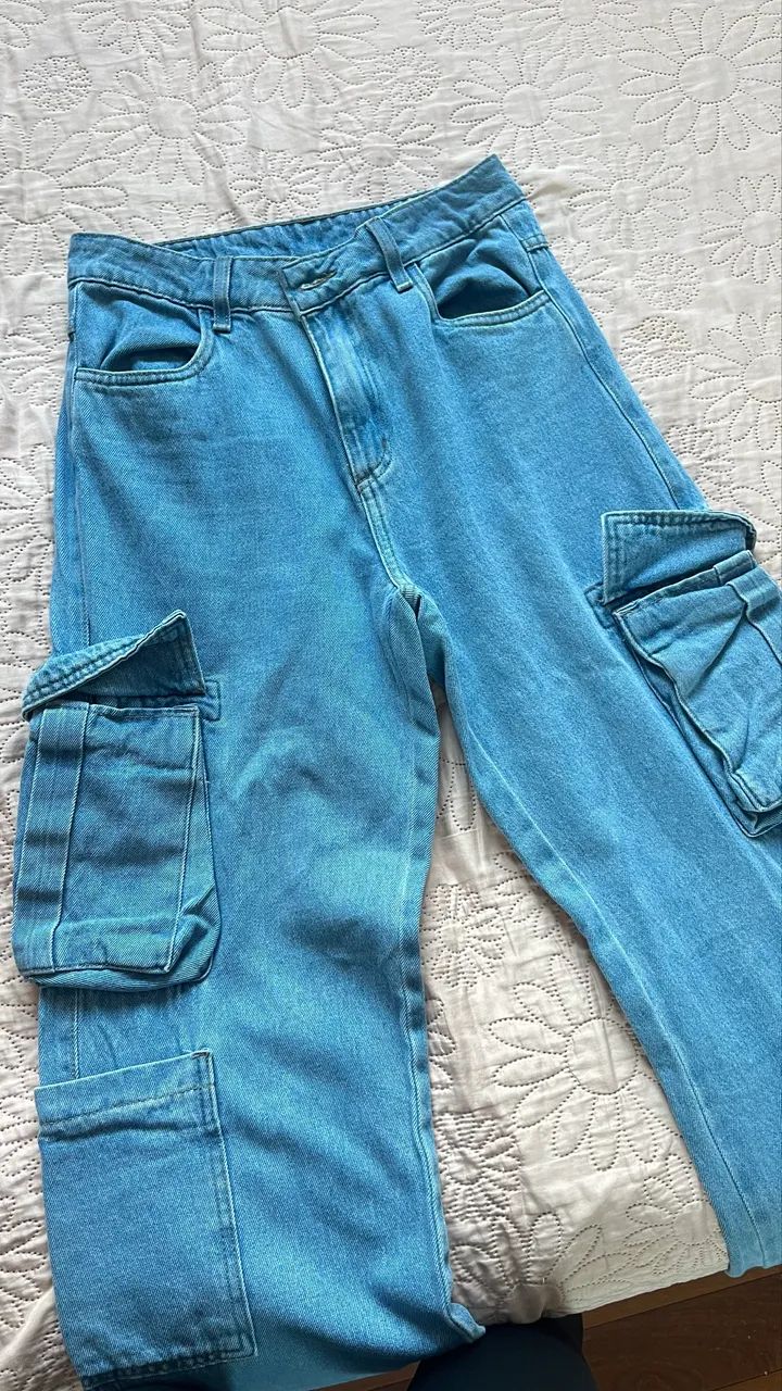Calça cargo jeans  - Foto 3